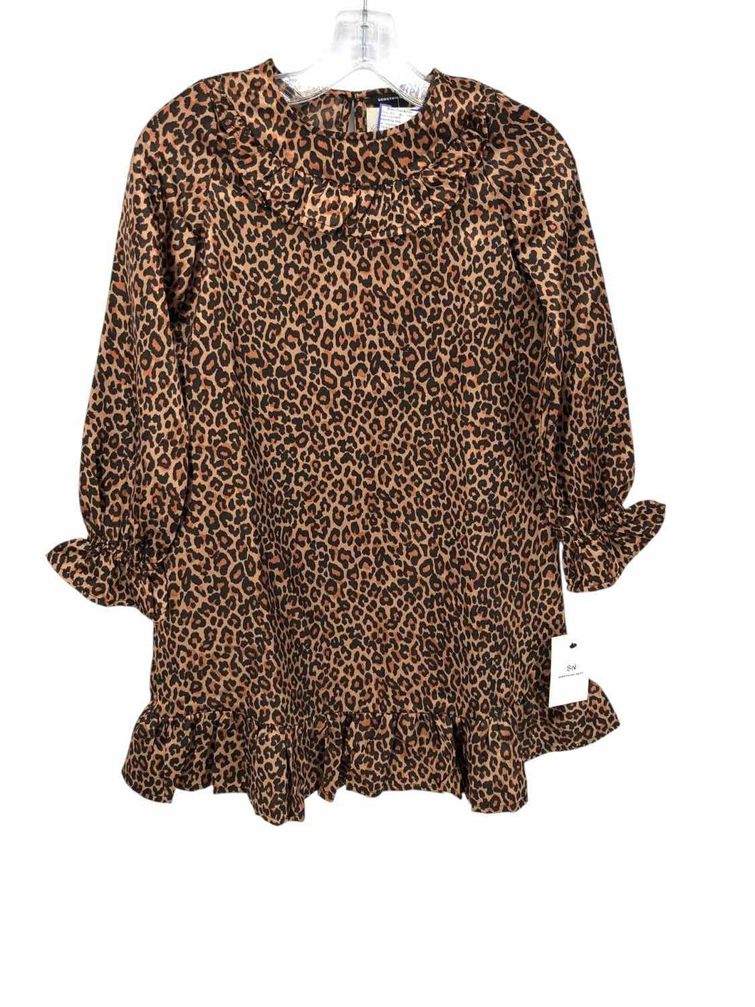Something Navy Size 8 Leopard Girls Dress